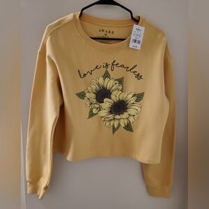 Awake Yellow Graphic Women's Sweatshirt